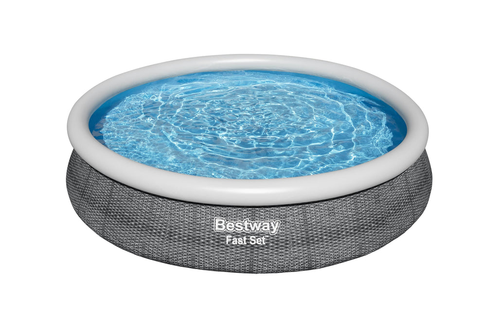 Bestway Fast Set 12' x 30” Inflatable Round Soft Sided Above Ground Pool Set