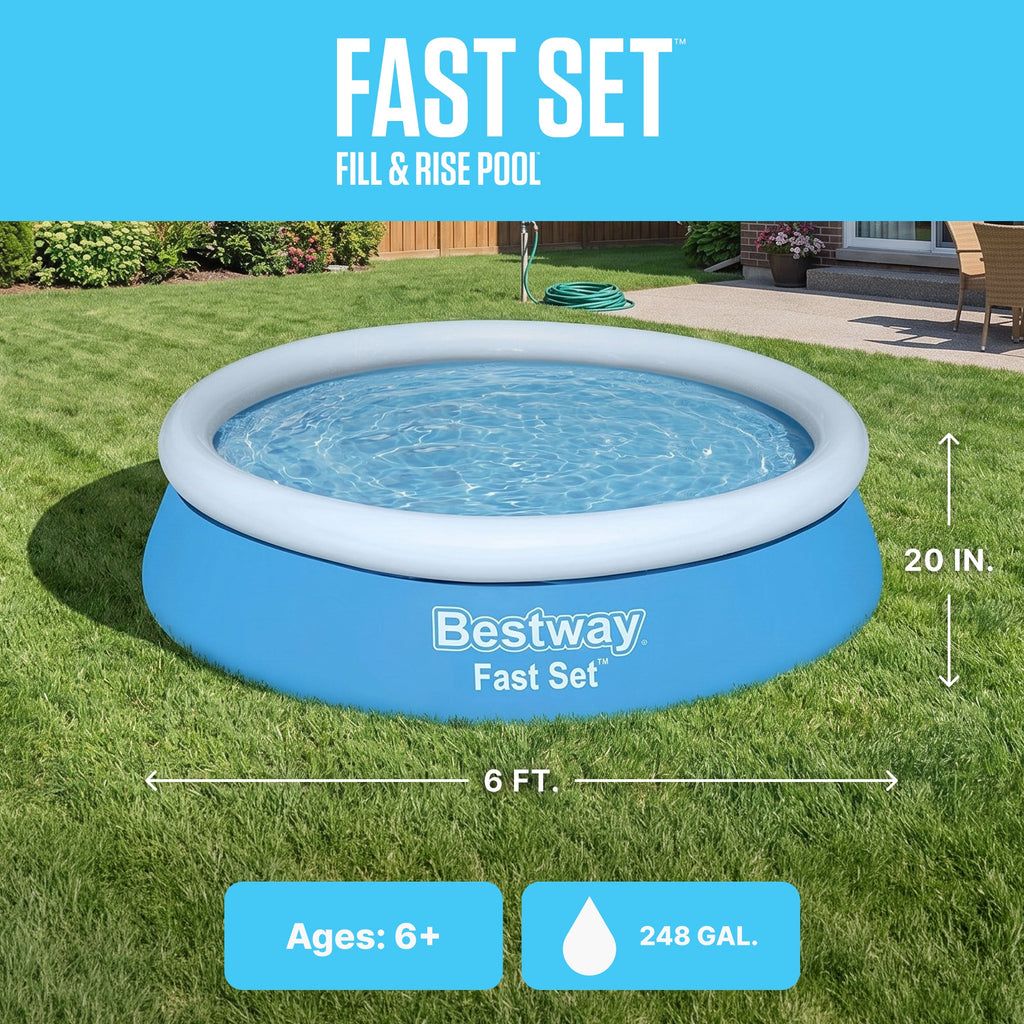 Bestway Fast Set 6' x 20” Round Inflatable Pool