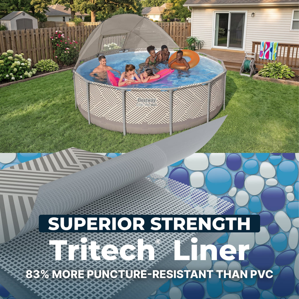 Bestway Steel Pro MAX 13' x 42" Round Above Ground Pool Set with Canopy