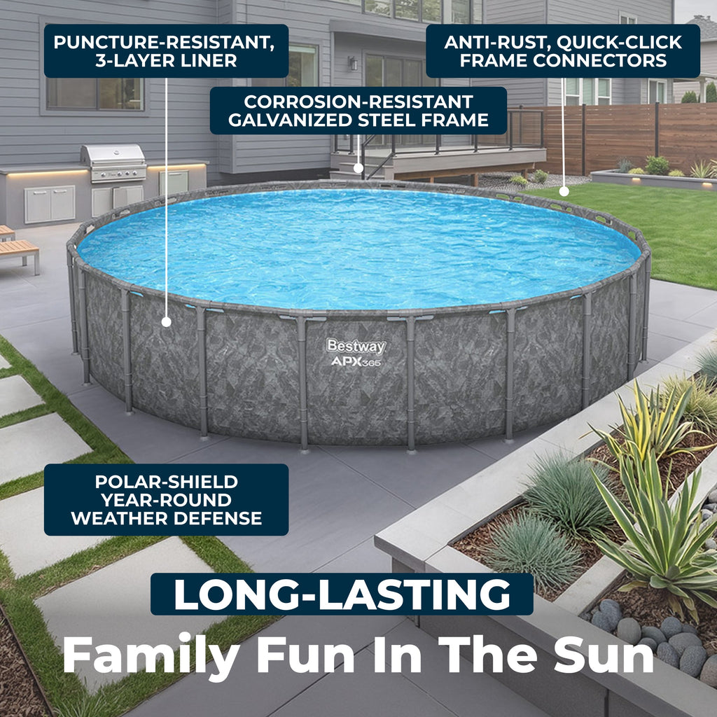 Bestway APX 365 22' x 52" Round Above Ground Pool Set