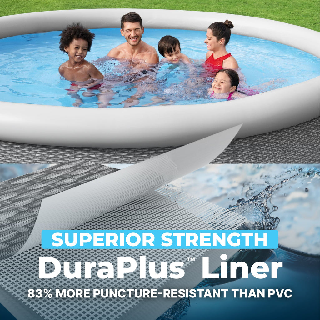 Bestway Fast Set 12' x 30” Inflatable Round Soft Sided Above Ground Pool Set