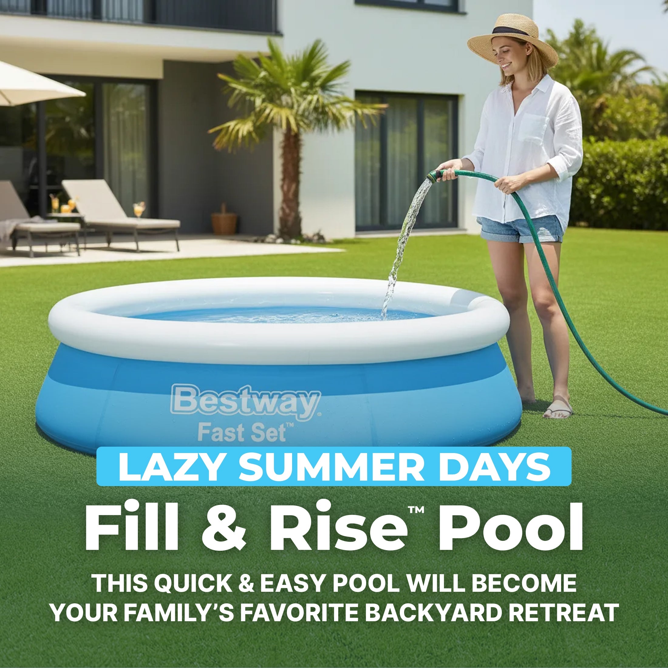 Bestway Fast Set 6' x 20” Round Inflatable Pool